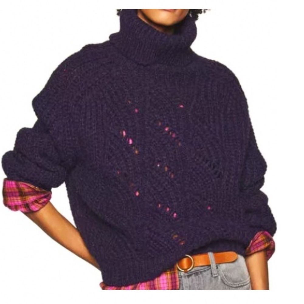 Ba&Sh AZURE ROLL-NECK JUMPER IN PURPLE size 0
